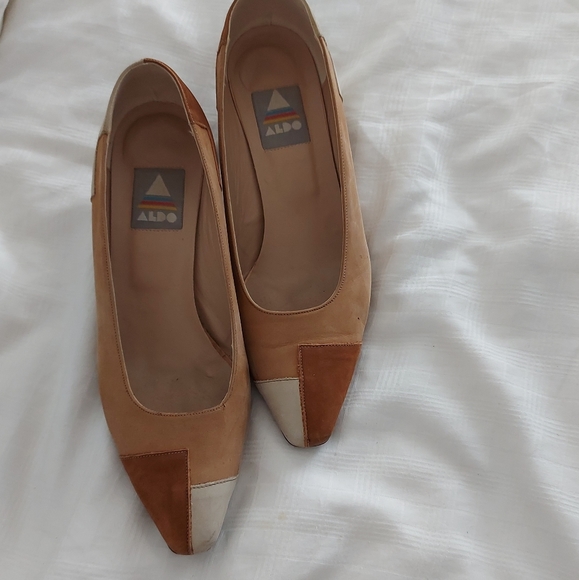 Vintage aldo | leather patchwork heels - Picture 1 of 9